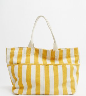 Желто-бежевая пляжная сумка-тоут в полоску -Желтый Accessorize