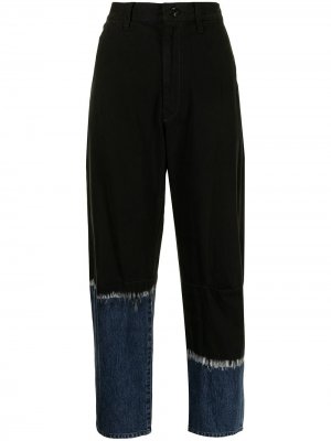Ys широкие джинсы в стиле колор-блок Y's. Цвет: черный