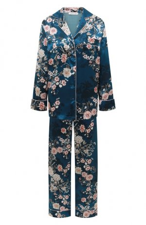Шелковая пижама Luna Di Seta. Цвет: синий