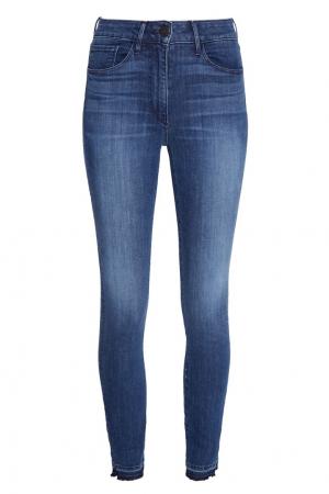 Выбеленные джинсы-скинни 3х1. Цвет: синий
