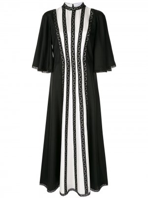 Платье с рукавами колокол и вставками в технике кроше Andrew Gn. Цвет: черный