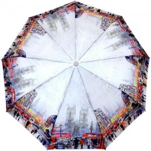 Зонт женский (Сатин), полуавтомат, , 3 сложения, арт.1580-3 Style. Цвет: rgb