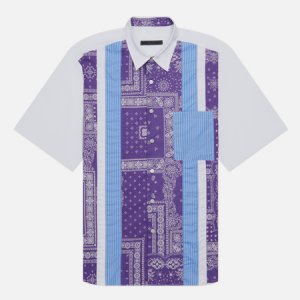 Мужская рубашка Vertical Paneled Regular Collar Baggy SOPHNET.. Цвет: фиолетовый
