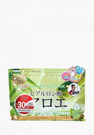 Набор масок для лица Japan Gals с экстрактом алоэ 30 шт.. Цвет: белый