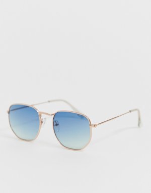 Золотисто-розовые круглые солнцезащитные очки -Золотой Burton Menswear