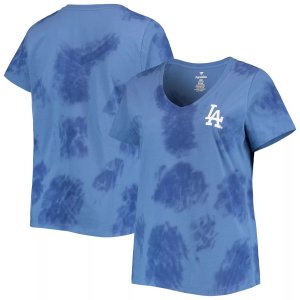 Женская футболка больших размеров с v-образным вырезом Royal Los Angeles Dodgers Cloud Unbranded