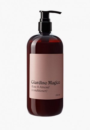 Кондиционер для волос Giardino Magico питательный, роза и миндаль, 500 мл. Цвет: прозрачный
