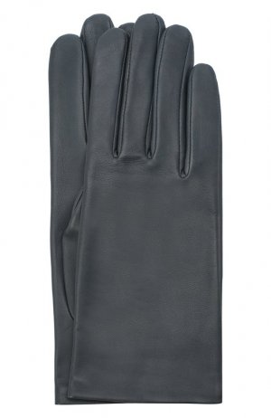 Кожаные перчатки с подкладкой из шелка Agnelle. Цвет: серый