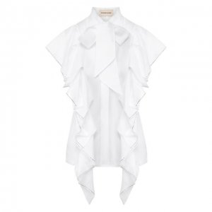 Хлопковая блузка Alexandre Vauthier. Цвет: белый