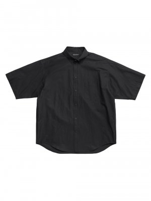 Рубашка с коротким рукавом тесьмой, крупная посадка , черный Balenciaga