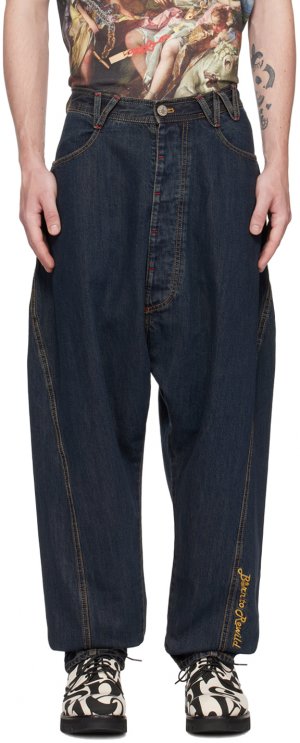 Темно-синие джинсы с перекрученными швами Vivienne Westwood