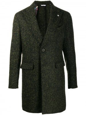 Однобортное пальто Manuel Ritz. Цвет: зеленый
