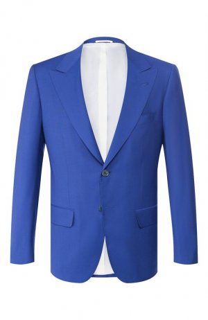 Шерстяной пиджак Kiton. Цвет: синий