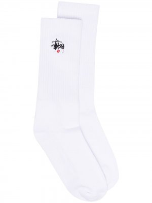 Носки с вышитым логотипом Stussy. Цвет: белый