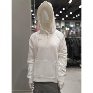Женский флисовый пуловер с начесом, футболка капюшоном, белая CW6957 101 NKHD34W01500 Nike