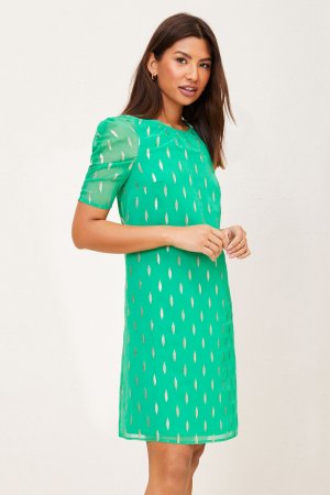 Платье с рюшами на рукавах , зеленый Lipsy