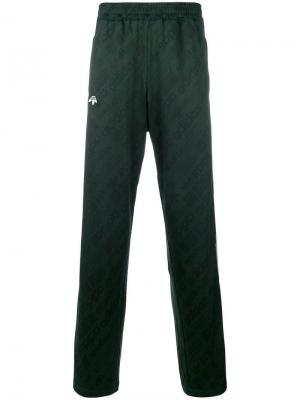 Спортивные брюки с принтом логотипа Adidas Originals By Alexander Wang. Цвет: зеленый
