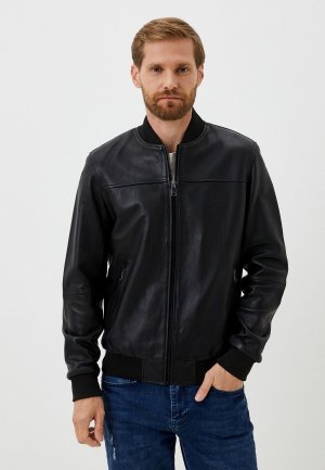 Куртка кожаная Al Franco. Цвет: черный