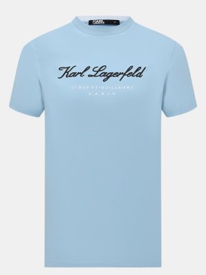 Футболки Karl Lagerfeld. Цвет: голубой