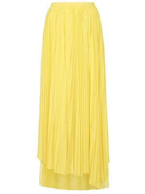 Шелковая плиссированная юбка John Galliano. Цвет: желтый