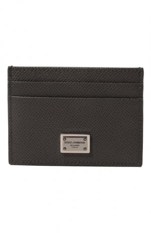 Кожаный футляр для кредитных карт Dolce & Gabbana. Цвет: серый