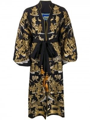 Платье-кимоно Chinoiserie Yuliya Magdych. Цвет: черный