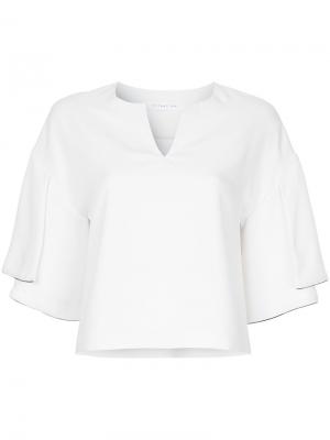 Блузка с V-образным вырезом Estnation. Цвет: белый