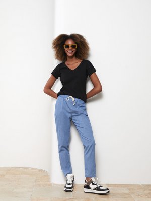 Прямые женские джинсы Rodeo Paperbag с эластичной резинкой на талии LCW Jeans