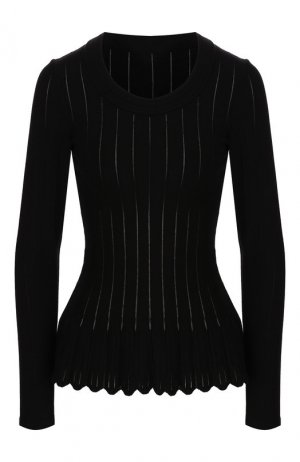 Шерстяной пуловер Alaia. Цвет: черный