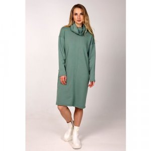 Платье , полуприлегающее, до колена, карманы, размер 44(S), зеленый SILVER HANDS. Цвет: зеленый/ментоловый