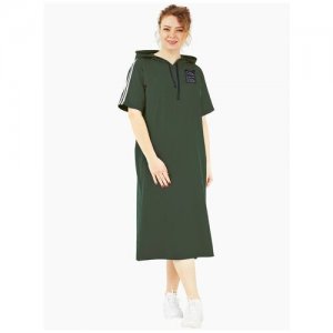 Платье XLady женское летние трикотажное Кросс (шалфей) / Большие размеры Plus size. Цвет: зеленый