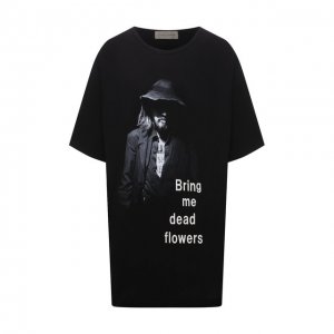 Хлопковая футболка Yohji Yamamoto. Цвет: чёрный