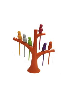 Сувенирный набор палочек-Дерево с птицами 2 оранж. Aroma-Garden. Цвет: оранжевый