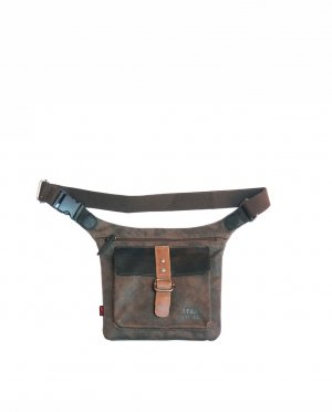 Мужская поясная сумка из парусины темно-коричневого цвета , темно коричневый Stamp