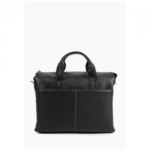 Сумка-портфель , сумка деловая, цвет черный, натуральная кожа. Duffy