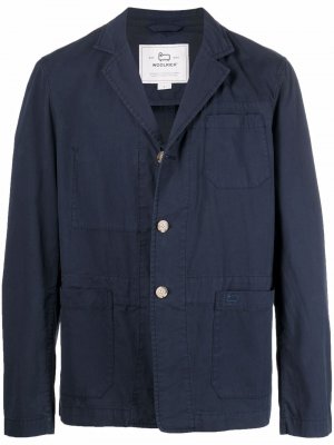 Однобортный пиджак на пуговицах Woolrich. Цвет: синий