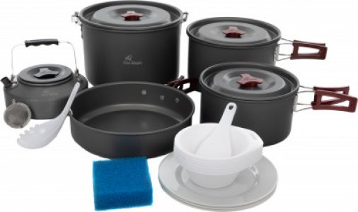 Набор посуды: 3 котелка, сковорода, чайник FMC-212 Fire-Maple. Цвет: серый
