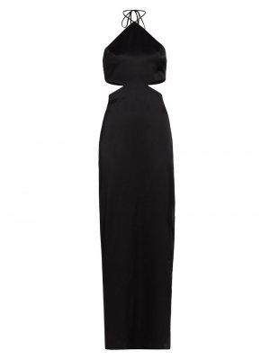 Шелковое макси-платье Akron с вырезами , черный Amanda Uprichard