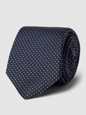 Шелковый галстук с узором по всей поверхности, темно-синий Tommy Hilfiger