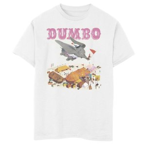 Винтажная футболка 's Dumbo для мальчиков 8–20 лет в стиле книги с летающим портретом и рисунком Disney