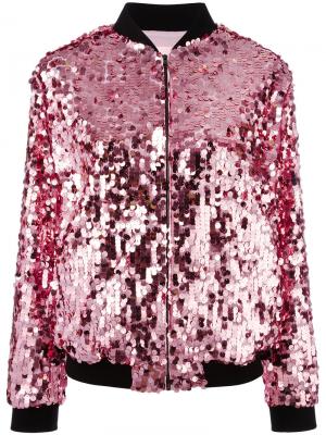 Куртка-бомбер с отделкой пайетками Giamba. Цвет: розовый и фиолетовый
