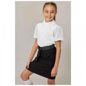 Школьная блуза, размер 122, бежевый COLABEAR. Цвет: бежевый/молочный