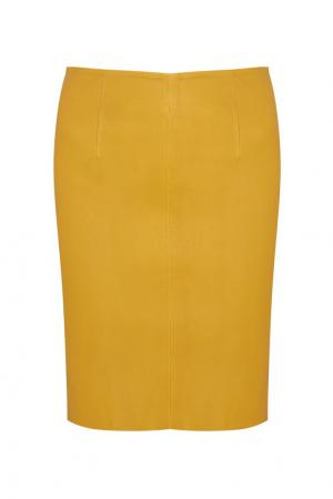 Кожаная юбка American Retro. Цвет: желтый