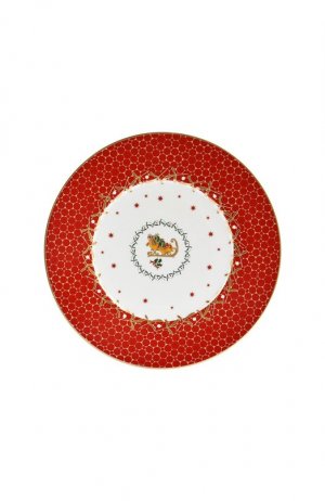 Тарелка салатная Traineau Noel Rouge Bernardaud. Цвет: красный