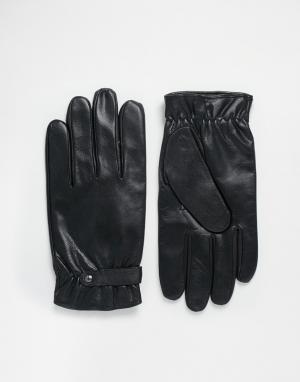 Кожаные перчатки на кашемировой подкладке Totes. Цвет: черный