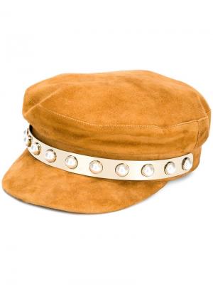 Шляпа украшенная бусинами Coliac. Цвет: коричневый