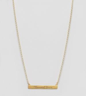Позолоченное ожерелье с гравировкой Maya Angelou Phenomenal W Dogeared. Цвет: золотой