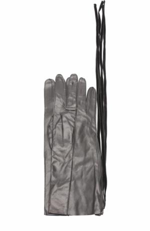 Кожаные перчатки с декоративной молнией Ann Demeulemeester. Цвет: черный