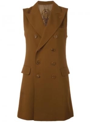 Пальто без рукавов Voyage Autour Du Monde Jean Paul Gaultier Vintage. Цвет: коричневый