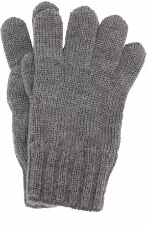 Шерстяные перчатки Dolce & Gabbana. Цвет: серый